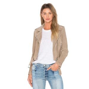 NWT BlankNyc Suede Moto Leather Jacket Sand Stoner Size Medium